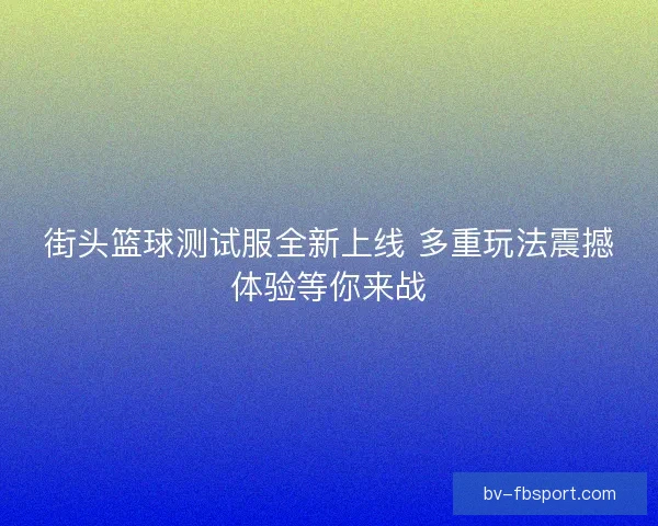 街头篮球测试服全新上线 多重玩法震撼体验等你来战