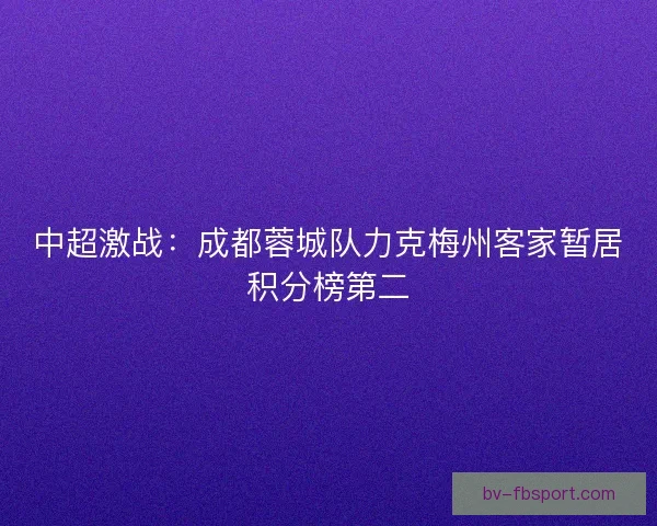 中超激战:成都蓉城队力克梅州客家暂居积分榜第二 中超激战:成都蓉城队力克梅州客家暂居积分榜第二